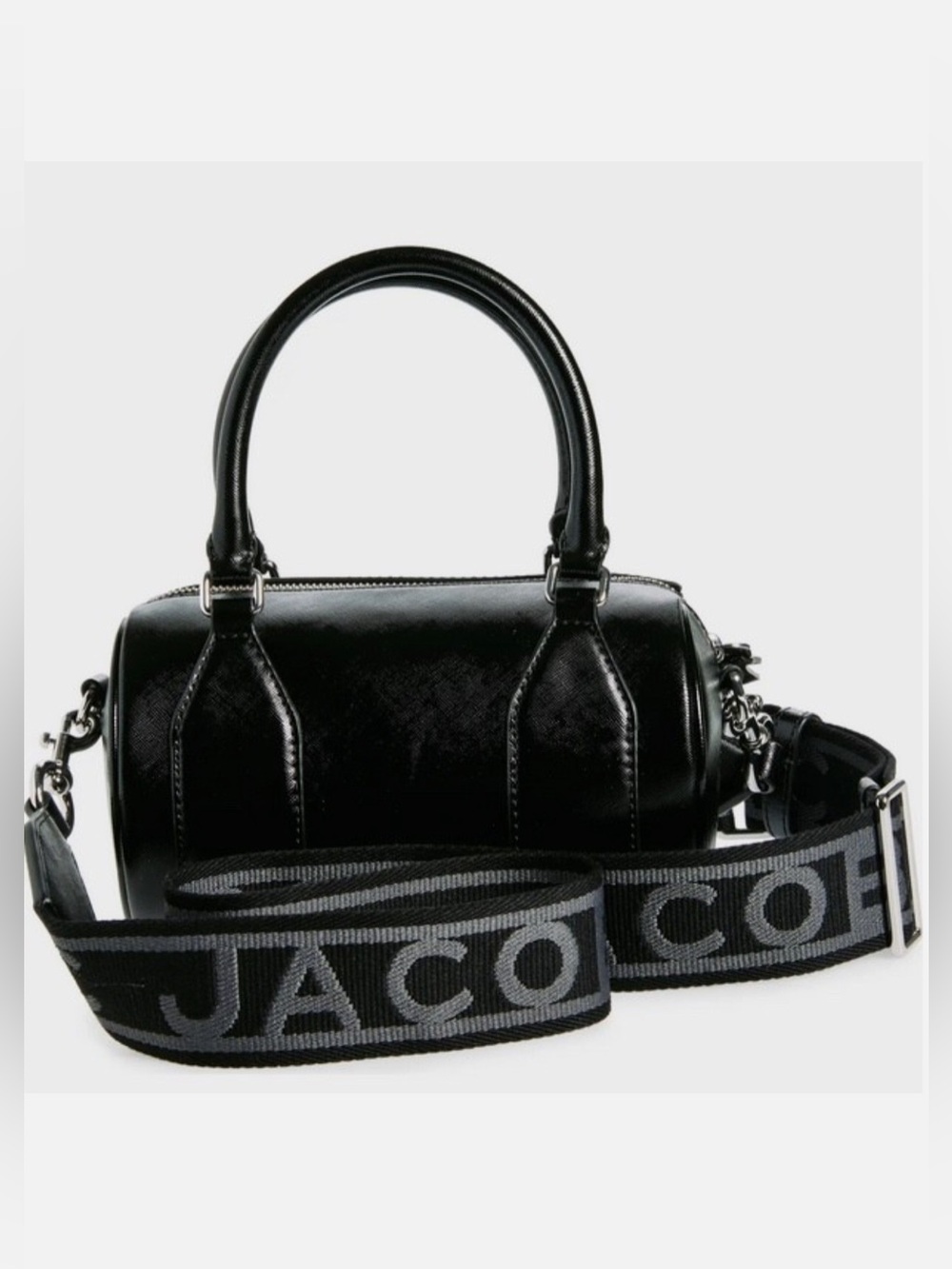 Marc Jacobs Black Leather Crossbody Bag with Logo Strap